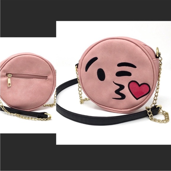 Olivia Miller Pink Taffy Kiss Emoji Crossbody Handbag Collection Purse Bag - Picture 6 of 11